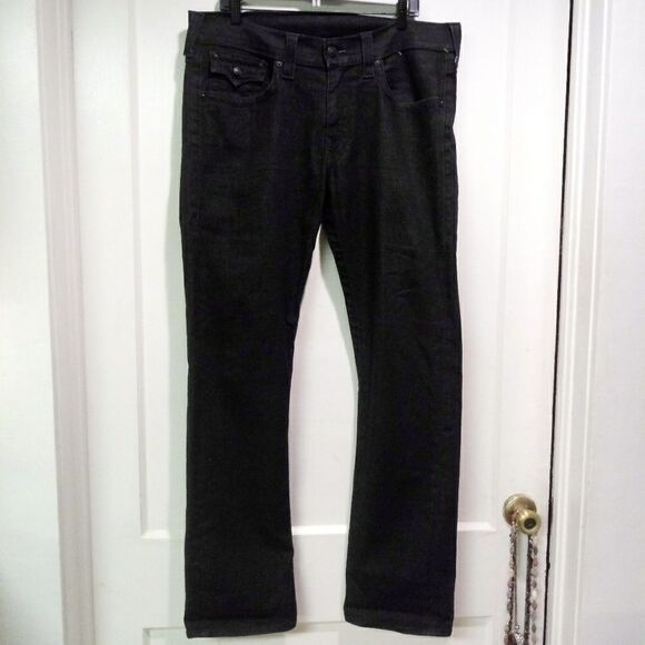 True Religion Men's Ricky Straight Fit Jeans in Black - Picture 3 of 9
